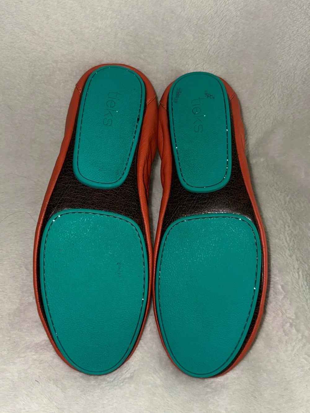 Women’s Tiek’s Orange Leather Ballet Flats